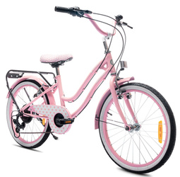 Rowerek 20 cali Heart bike 6-biegowy przerzutka Shimano różowy 645755