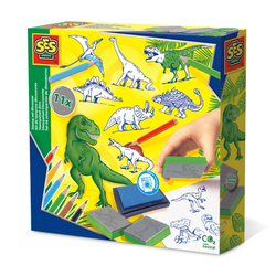 Ses Creative Zestaw pieczątek z kredkami Dinozaury 149192