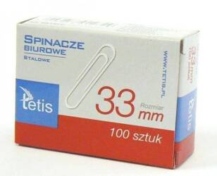 Spinacze 33mm 100szt Tetis 012729