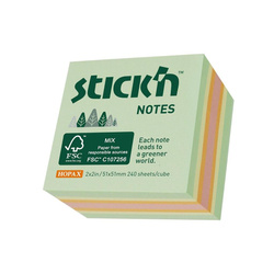 Stick'n Notes kostka 51x51mm pastel mix 240 kartek 218891