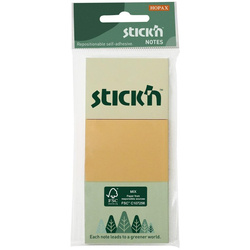 Stick'n Notes samoprzylepny 38x51mm 3 kolory pastel po 100 kartek 218853