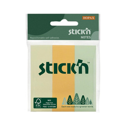 Stick'n Notes samoprzylepny 76x25mm pastel 3kol po 50 kartek 218860