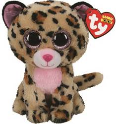 TY Beanie Boos brązowo różowy leopard LIVVIE, 15 cm