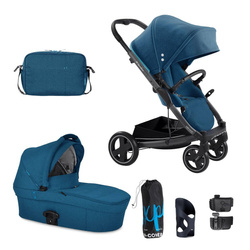 Wózek dziecięcy X-Lander X-Cite petrol blue set XL 2w1 gondola X-Pram Light, torba x-Bag, pokrowiec X-Cover, uchwyt X-Mug