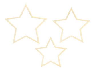 Zawieszki dekoracyjne drewniane gwiazdy 3szt mix 112964
