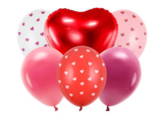 Zestaw balonów Be mine valentine mix 6szt 013179