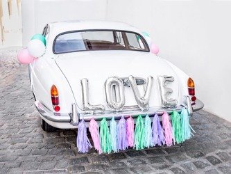 Zestaw dekoracji samochodowych - love, mix