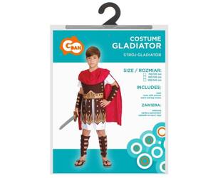 Zestaw dla dzieci Gladiator (tunika z pancerzem,peleryna,nakładki na ręce i nogi) r.120/130cm 657811