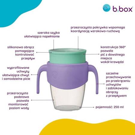 B.Box  Kubek 360 do nauki picia dla dzieci kubek treningowy niekapek lilac pop 010562