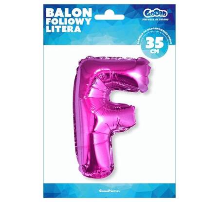 BALON FOLIOWY LITERA F RÓŻOWA 35CM 634829 GOD