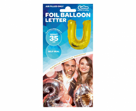 BALON FOLIOWY LITERA U ZŁOTA 35CM 634645 GOD