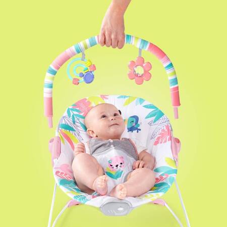 BRIGHT STARTS Leżaczek z wibracją Flamingo Vibes™ 0m+ do 9kg 122284