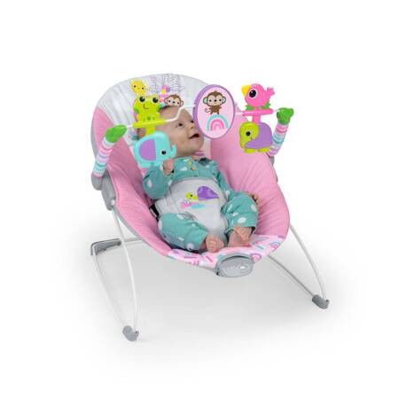 BRIGHT STARTS Leżaczek z wibracjąi Pink Paradise™ 0m+ do 9 kg 167322