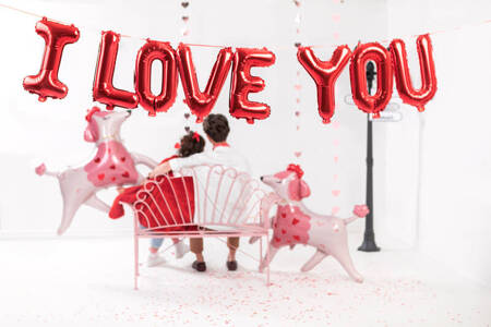 Balon foliowy I love you 260x40cm czerwony 013001