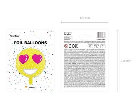Balon foliowy emotikon - love, 45cm