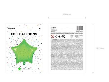Balon foliowy gwiazdka, 48cm, zielony