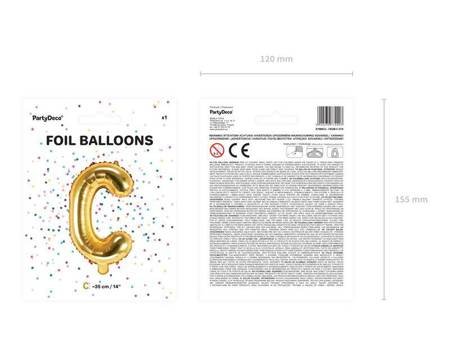 Balon foliowy litera c złoty 35cm 772007