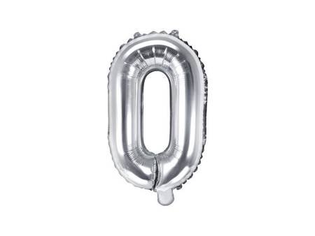 Balon foliowy litera "o", 35cm, srebrny