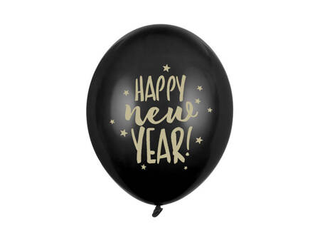 Balony 30 cm Happy New Year Pastel Black A'6 762640