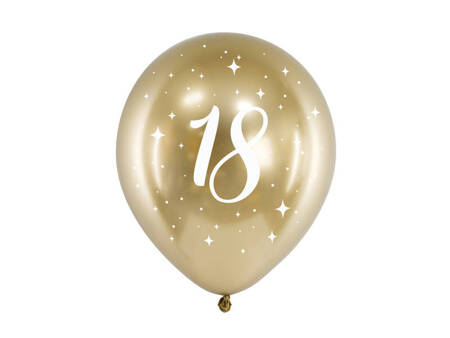 Balony Glossy 30cm 18 złoty 6szt 168336