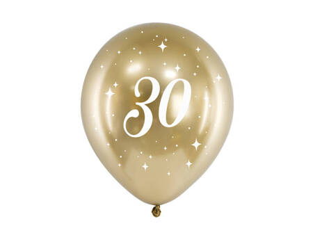 Balony Glossy 30cm 30 złoty 6szt 168374