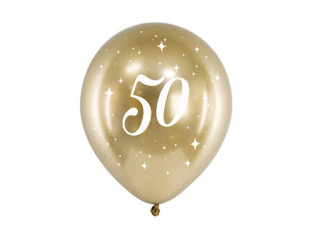 Balony Glossy 30cm 50 złoty 6szt 168411