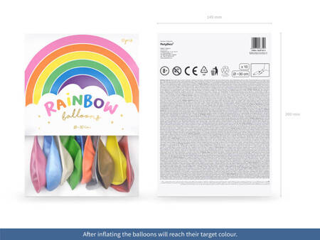 Balony Rainbow 30cm pastel mix 10szt 163591