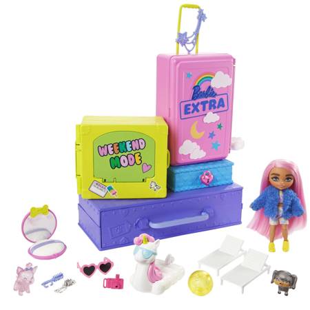 Barbie Extra HDY91 zestaw mała lalka ze zwierzątkami 035878