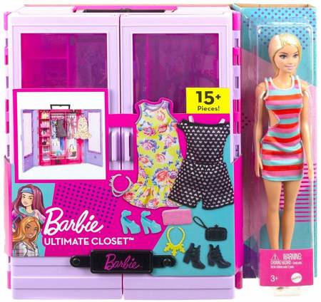 Barbie HJL66 Szafa Barbie+lalka+akcesoria 089550