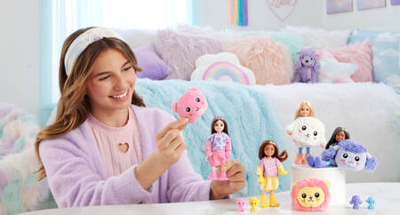 Barbie HKR17/HKR19 Cutie Reveal Lalka Chelsea Różowy miś zwierzątko 106899