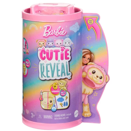 Barbie HKR17/HKR21 Cutie Reveal Lalka Chelsea Lew zwierzątko 106912