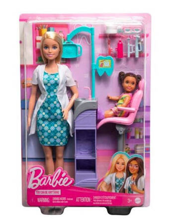 Barbie HKT69 Kariera Dentystka 2 lalki blond 108039