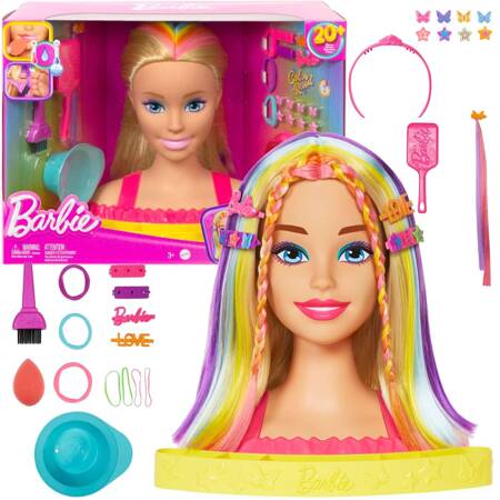 Barbie HMD78 Głowa do stylizacji Neonowa blond włosy 125227