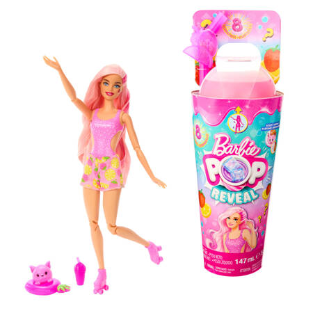 Barbie HNW40/HNW41 Pop Reveal Truskawkowa lemoniada Lalka Seria Owocowy sok 151189