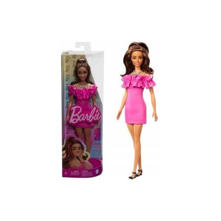 Barbie HRH15/FBR37 Lalka Fashionistas różowa sukienka 176724