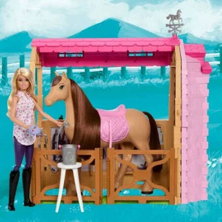 Barbie HXJ44 Lalka + Konik + stajnia 230976