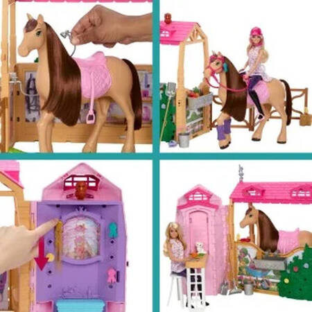 Barbie HXJ44 Lalka + Konik + stajnia 230976