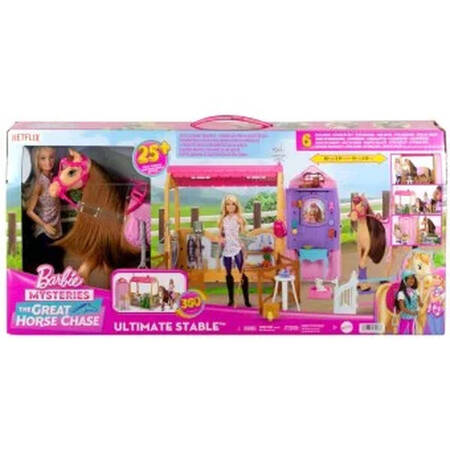 Barbie HXJ44 Lalka + Konik + stajnia 230976