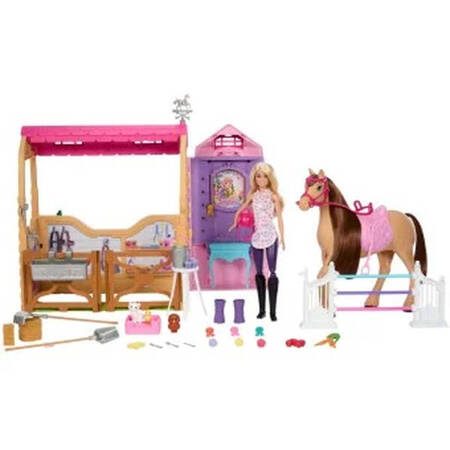 Barbie HXJ44 Lalka + Konik + stajnia 230976