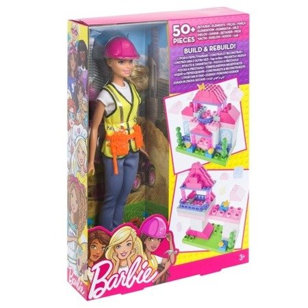 Barbie fgx67 lalka budowniczy + klocki zestaw