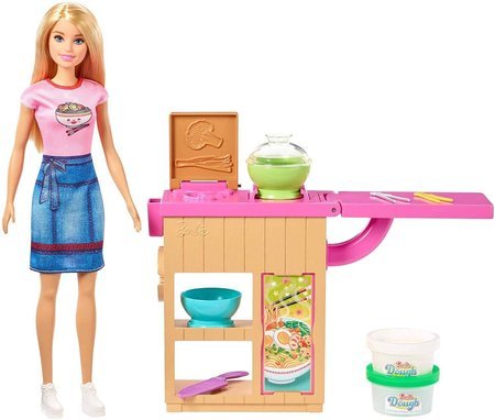 Barbie ghk43 lalka+zestaw domowy makaron