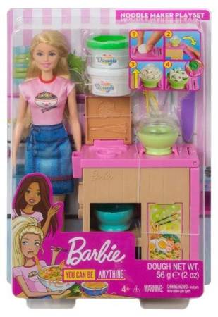 Barbie ghk43 lalka+zestaw domowy makaron