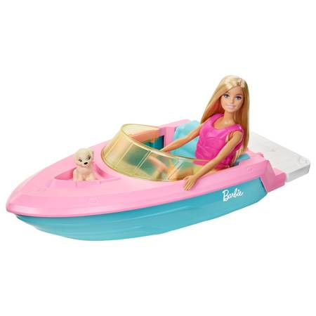 Barbie grg30 zestaw lalka + motorówka