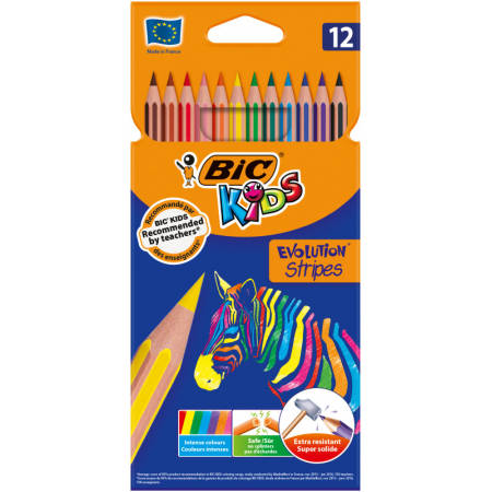 Bic Kredki ołówkowe Evolution Stripes 12kol 