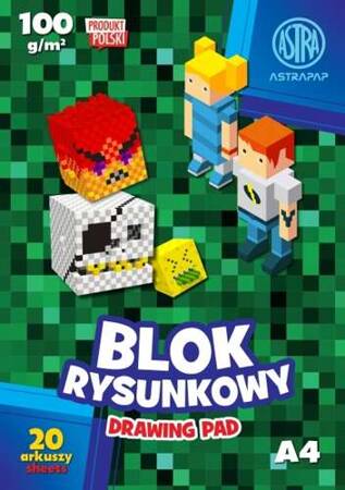 Blok rysunkowy ASTRAPAP A4 100g 20 ark "Pixel" 193120