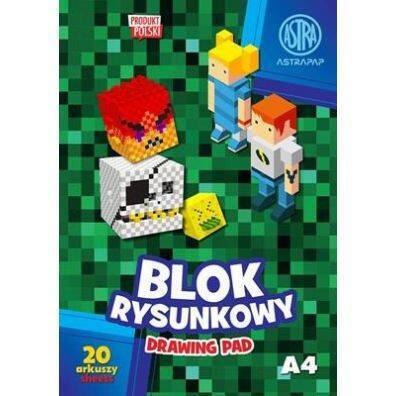 Blok rysunkowy biały ASTRAPAP A4 20k "Pixel&Unicorn" 193830