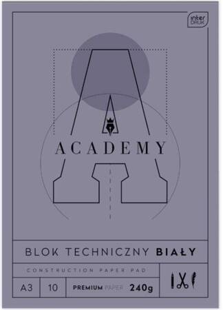 Blok techniczny A3 biały 10k 240g 331731