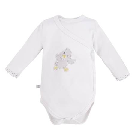 Body zakładane z długim rękawem newborn biały 050