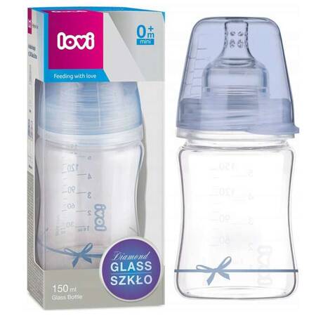 Canpol butelka lovi szklana 150ml diamond glass baby shower boy 833371