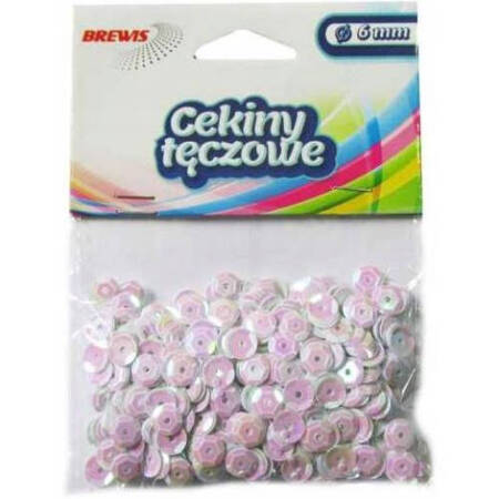 Cekiny tęczowe 6mm T70 biały 689542